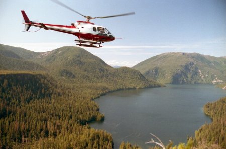 TEMSCO helicopter in Rudyerd Bay