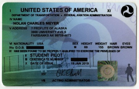 Student Pilot Certificate