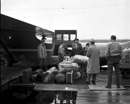 Home insulation crew unloading in Ketchikan