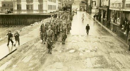 Marching on Stedman Street, 1941