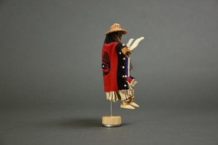 Cedar bark Native dancer doll profile