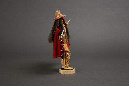 Cedar bark Native dancer doll profile