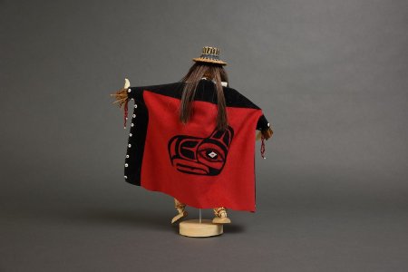 Cedar bark Native dancer doll back