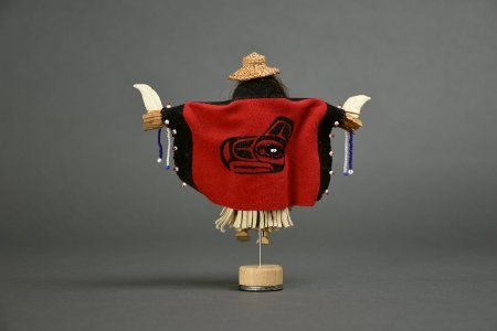 Cedar bark Native dancer doll back