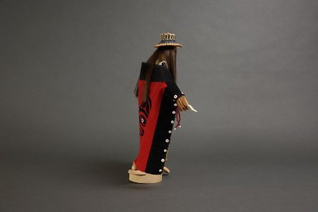 Cedar bark Native dancer doll profile