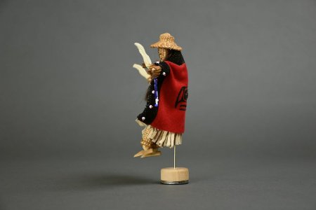 Cedar bark Native dancer doll profile