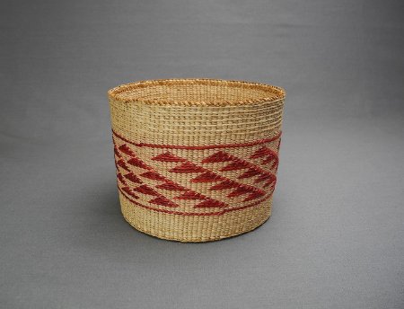 Haida cedar bark and canary grass basket