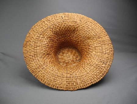 Cedar bark hat cover woven by Selina Peratrovich