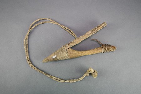 Halibut hook with attached rope