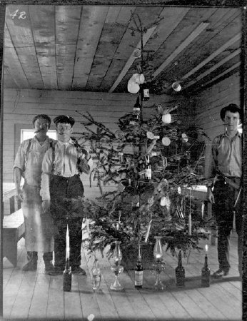 Cannery workers with a 4th of July Tree, 1909