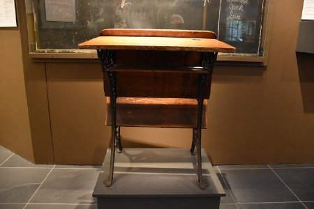 School desk on display