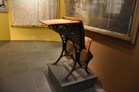 School desk on display