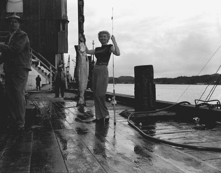 Hedi Richmond with a salmon