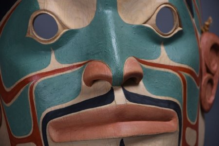 Tlingit style mask of human face - front