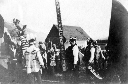 Dancers at potlatch in Klukwan, Alaska (Arthur Pillsbury image 67.1.2.76 A)