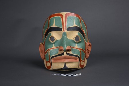 Tlingit style mask of human face - front