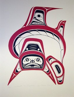 Shark and Dog fish print by Haida artist Freda Diesing