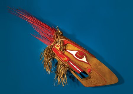 Thunderbird dance mask on display (Stallings image KMD 1)
