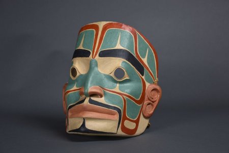 Tlingit style mask of human face - front