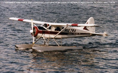 Webber Airlines DeHavilland DHC-2 Beaver (N127WA) in Ketchikan, AK, 1978