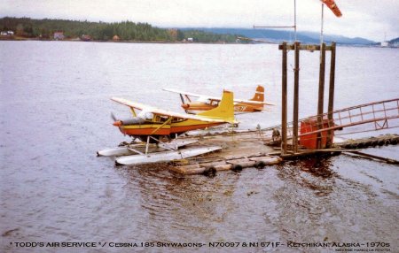 Todd's Air Service Cessna Skywagons N70097 and N1571F, circa 1970s