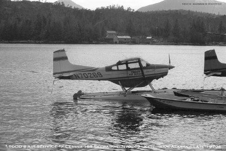 Todd's Air Service Cessna 185 N70269 in Ketchikan, AK, circa late 1970s