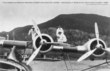 Pan American Airways Sikorsky S-42B Refueling at Ward Cove, Ketchikan, AK