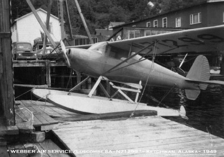 Webber Air Service Luscombe 8A (N71299) in Ketchikan, AK, 1949