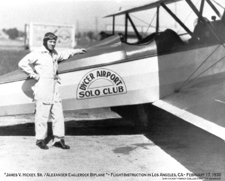 James V. Hickey Sr. at Flight Instruction in Los Angeles, CA, 1930