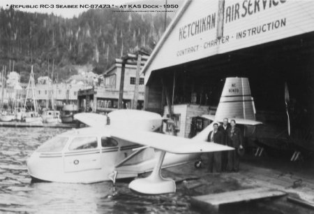 Republic RC-3 Seabee at Ketchikan Air Service Hangar, 1950