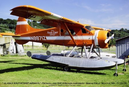 Alaska Southcoast Airways Beaver at Boeing Field, Seattle, WA, 1976