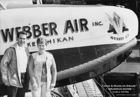 Jack and Marilyn Swaim with Webber Air Grumman Goose, circa 1970