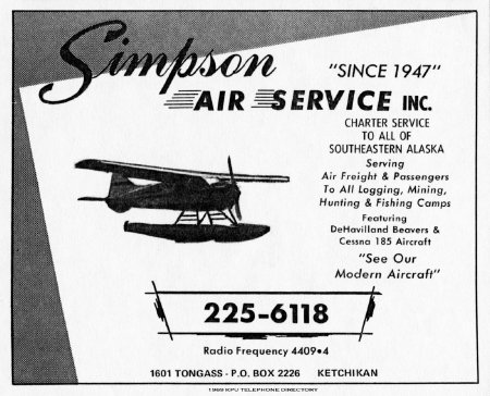 Simpon Air Service KPU Phone Book Listing, 1969