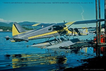 Todd's Air Service DHC-2 Beavers N67673 and N67685, Ketchikan, AK, 1981