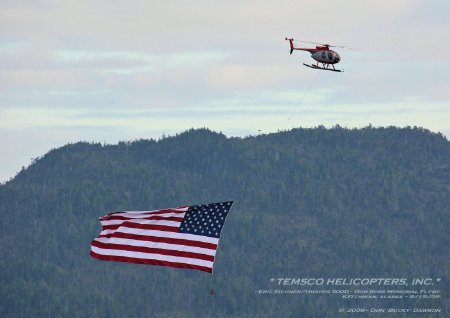 Eric Eichner in Hughes 500D for Don Ross Memorial Fly By, 8/15/2009