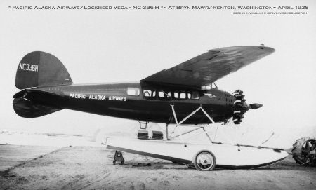 Pacific Alaska Airways Vega at Bryn Mawr in Renton, WA, 1935