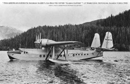 Pan American Airways Sikorsky S-42B at Ward Cove, Ketchikan, AK, circa 1940