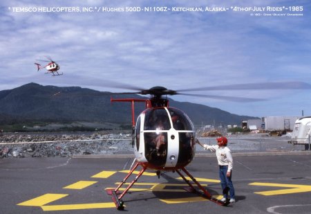 4th of July Rides in Temsco Hughes 500D, Ketchikan, AK, 1985