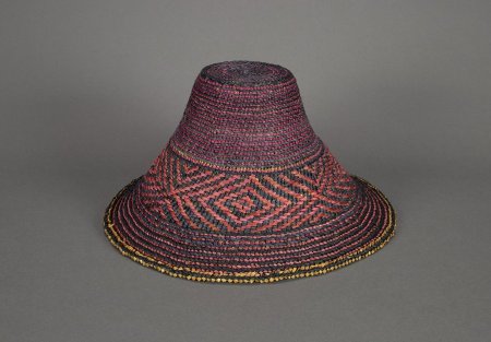 Twined cedar bark hat