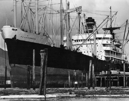 S.S. F.J. Luckenbach loading lumber