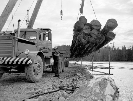 Ketchikan Pulp Company log truck in Hollis