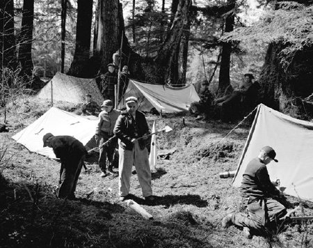 Boy Scouts at Ward Lake, 1952