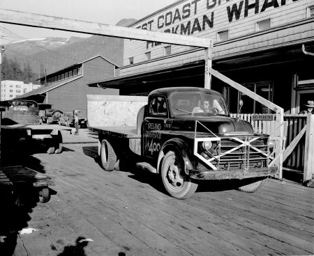 Ireland Transfer Company truck on Mill Street, 1953