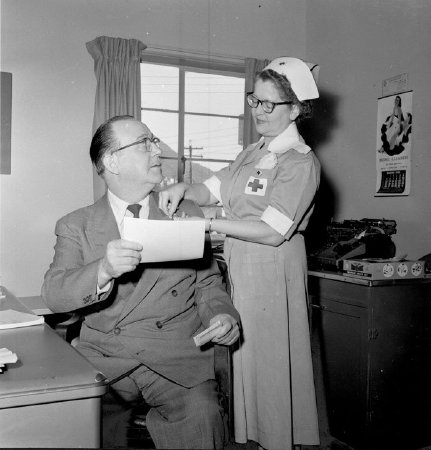 Mrs. Borah, a Red Cross Grey Lady, 1956