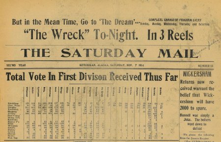 Newspaper front page - The Saturday Mail 11/7/1914